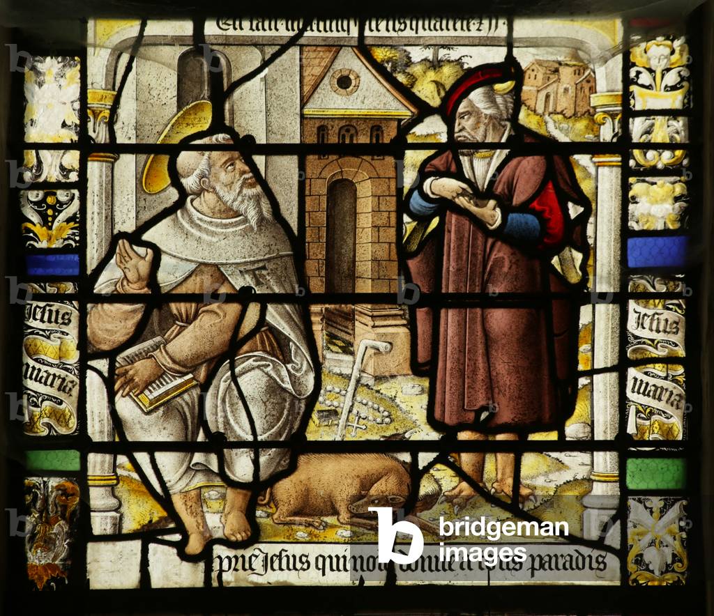 Window depicting the Temptation of Saint Anthony (stained glass)