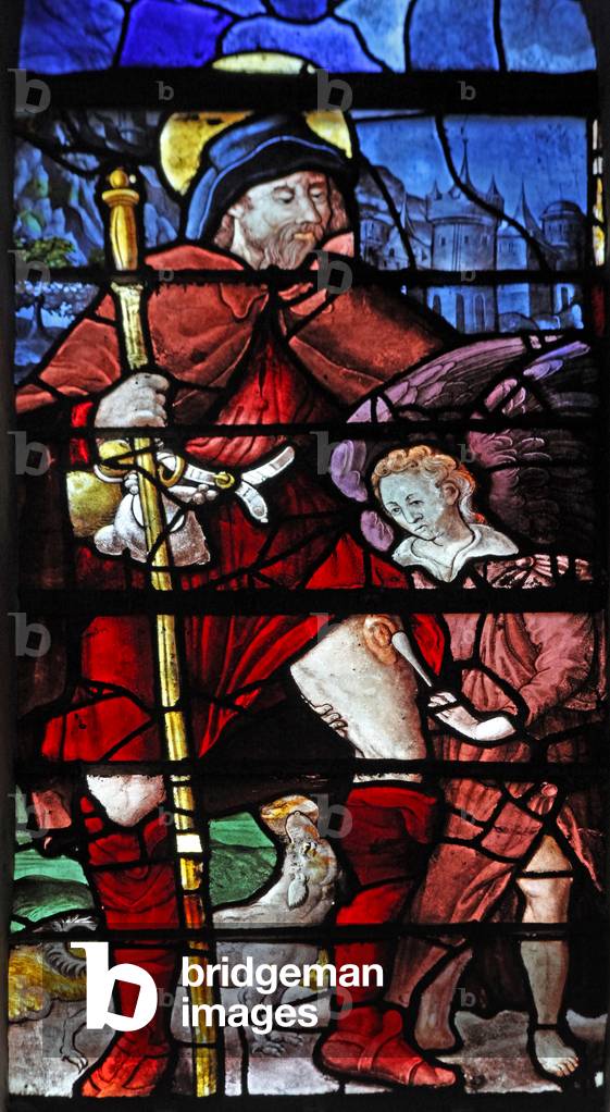 Window w23 depicting St Roche (stained glass)