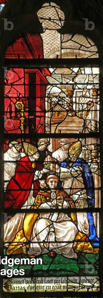 Window depicting Scene from the life of Saint Vast (stained glass)