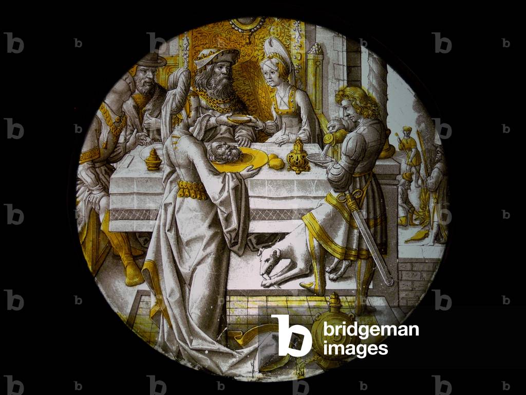 Window w67 depicting Salome with the Baptist's head (stained glass)