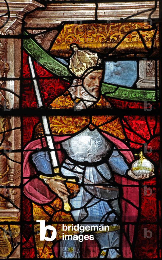Window w6 depicting Charlemagne (stained glass)
