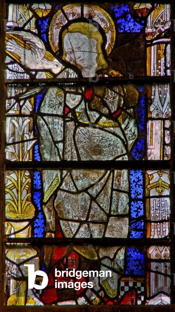 Window Clsty N1 depicting the Annunciation (stained glass)