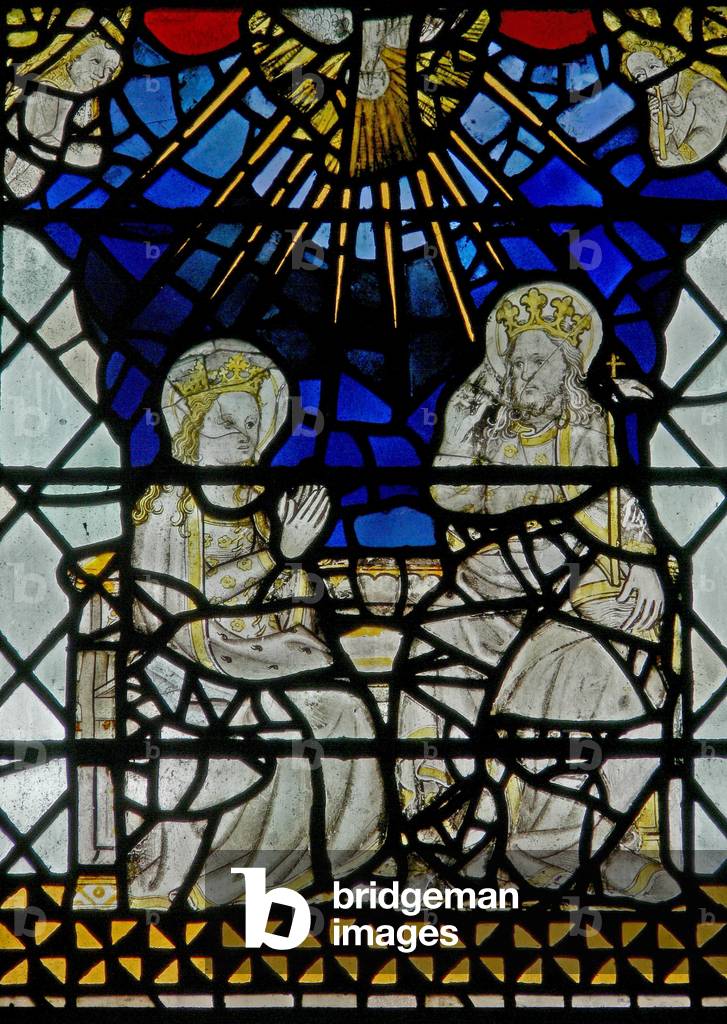 Window w2 depicting the Coronation of the Virgin (stained glass)