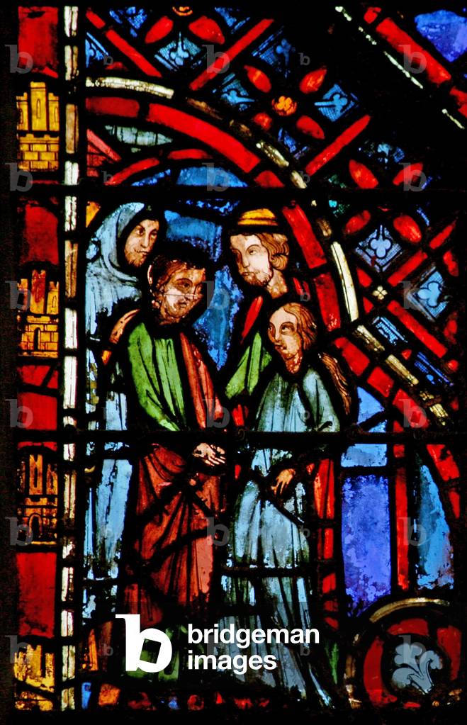 Window w2  Moses marries Sephora Ex II 21-22 (stained glass)