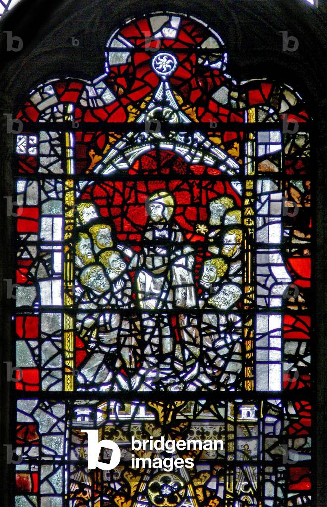 Window w3 depicting Christ Teaching His disciples (stained glass)