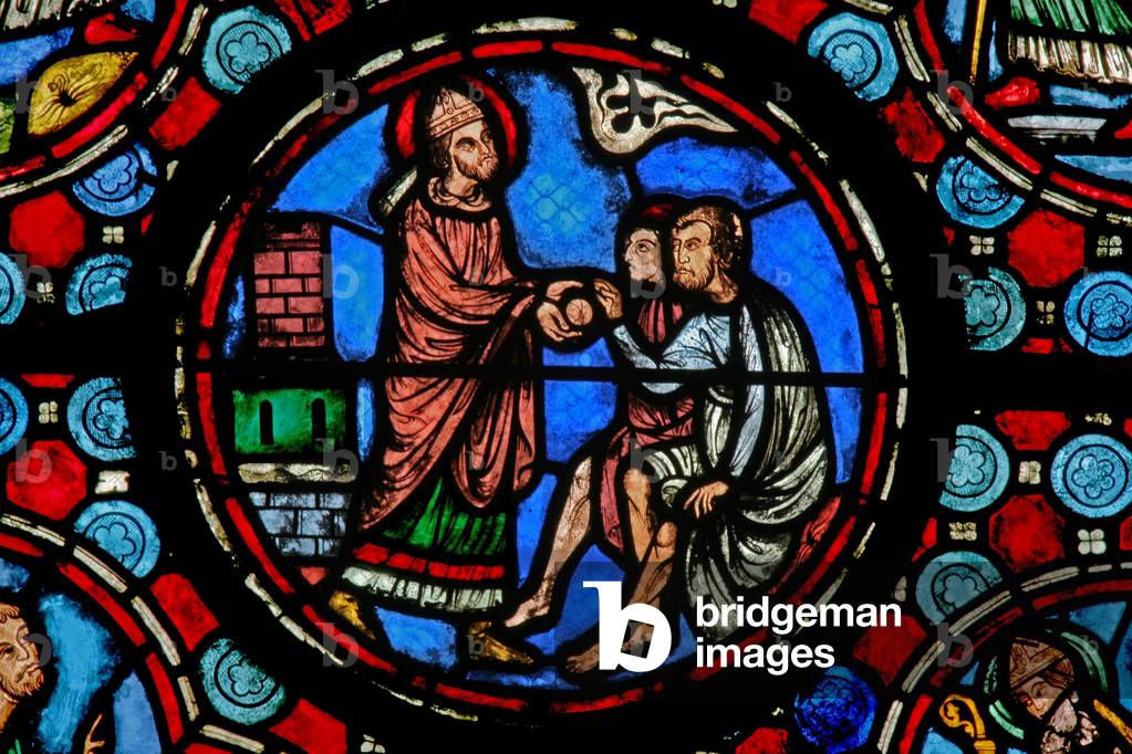 Window w1 depicting a scene from the life of St Martin (stained glass)