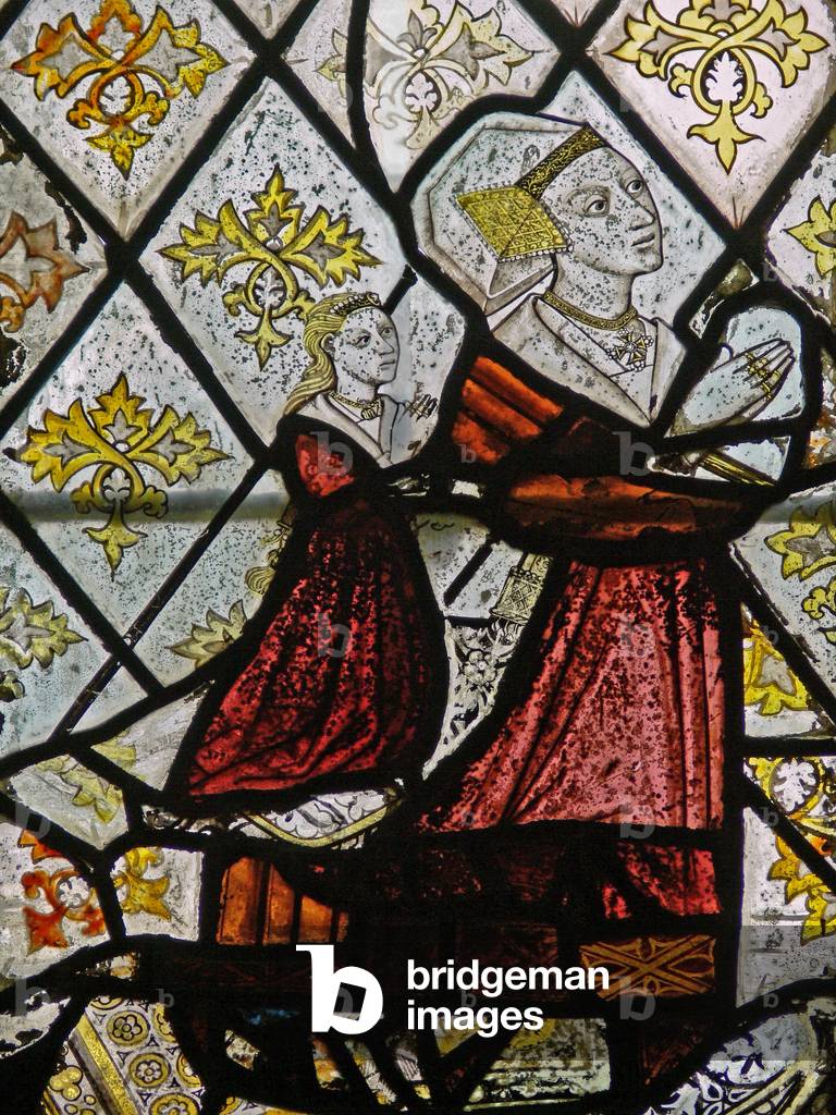 Window N5 depicting Margaret Fawkener, wife of Robert Fitz Ellis (stained glass)