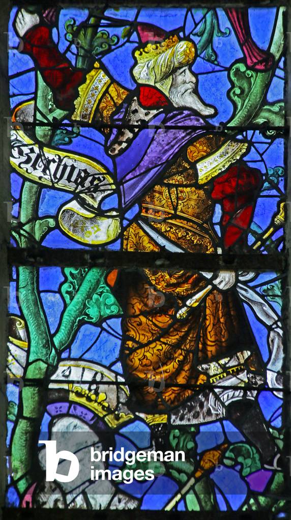 The Tree of Jesse: Hezekiah, 1557 (stained glass)