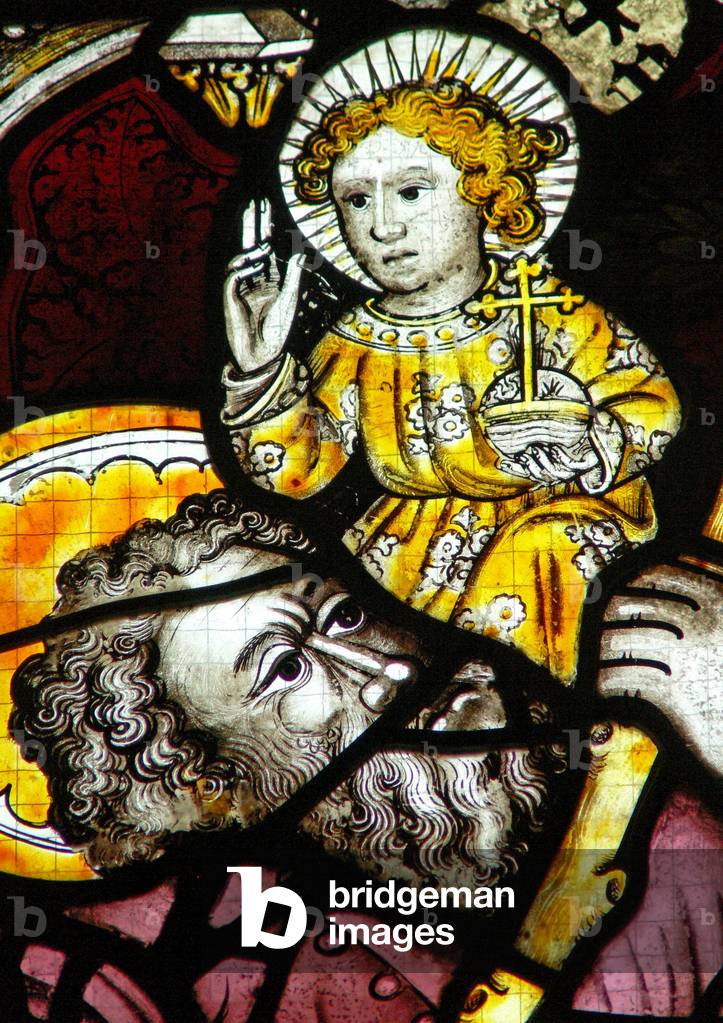 Window Ew depicting St Christopher (stained glass)