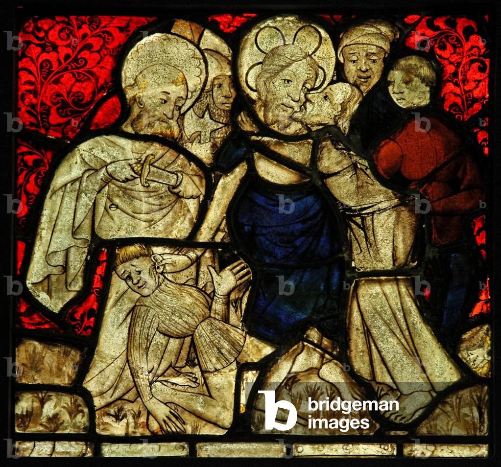 Depicting the Betrayal by Judas Betrayal, originally from the Church of Betton, Britanny (stained glass)