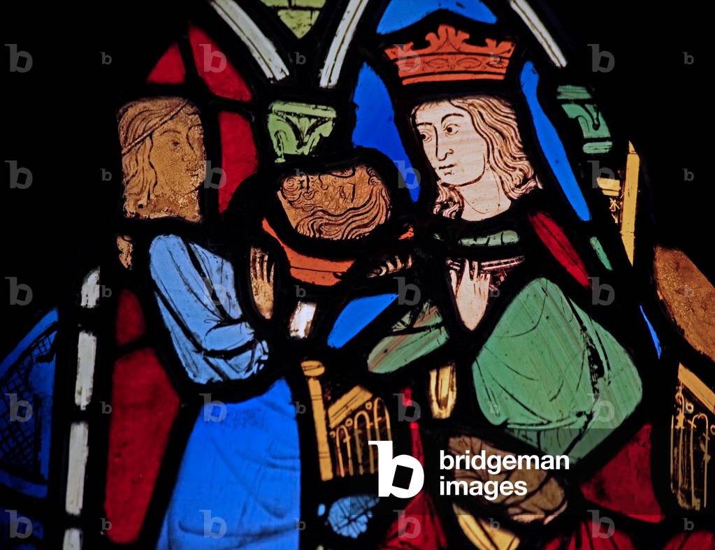 Depicting Salome with John the Baptist's head, ex Ste Chapelle (stained glass)