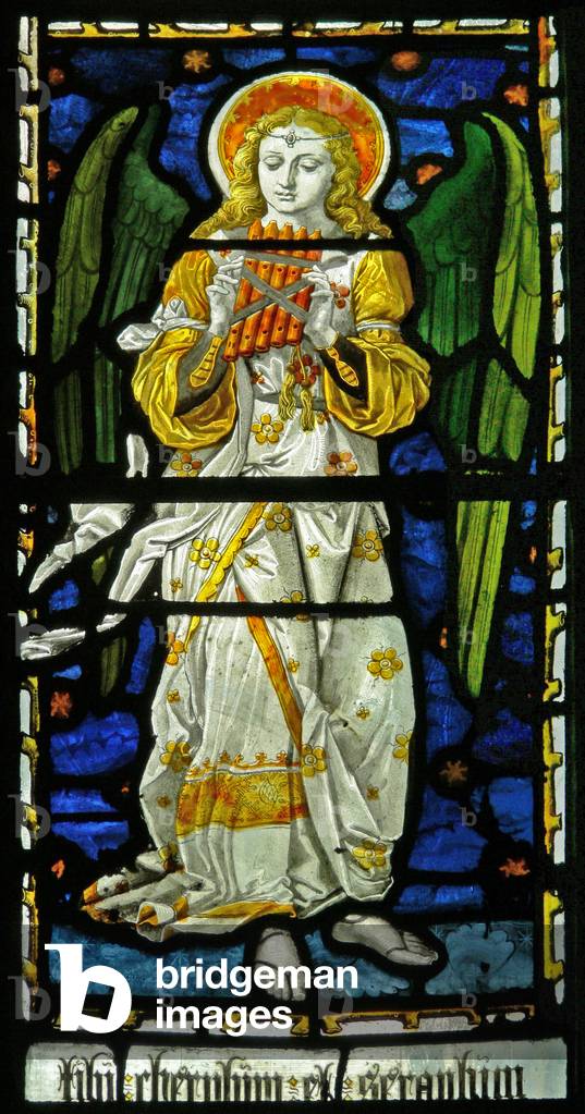 Musical angel, 1870 (stained glass)