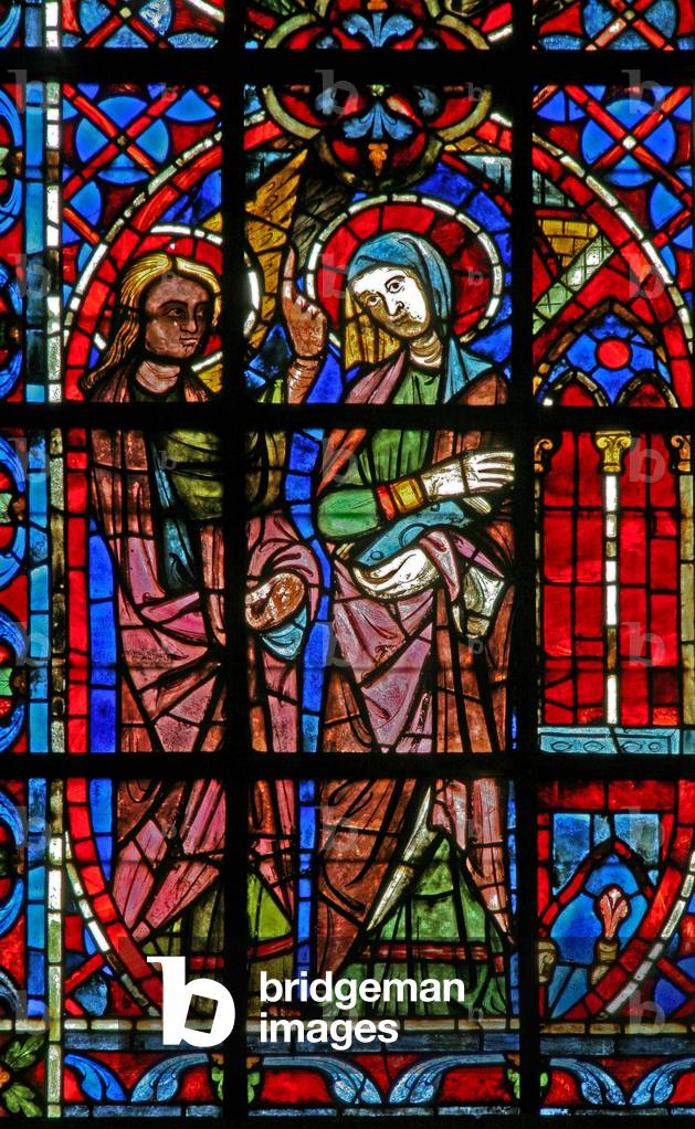 Window w203 depicting the Annunciation (stained glass)