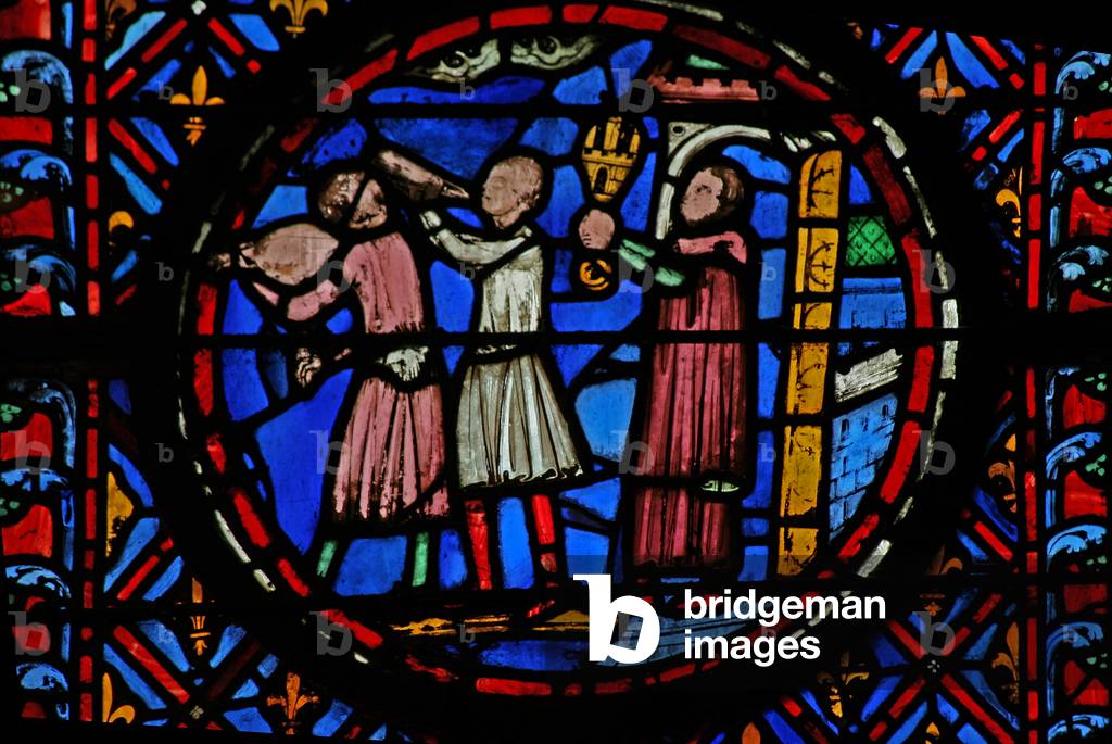 Window w12  the People capitulate - they offer the city's keys Judith III 9-17 (stained glass)