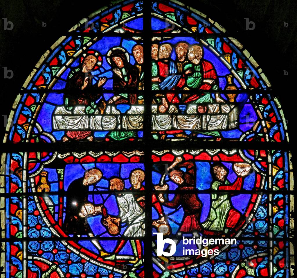 Window w3 depicting the Cana Marriage (stained glass)