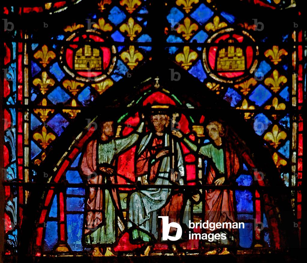 Window w3  the Appointment of the community leaders Numb I  (stained glass)