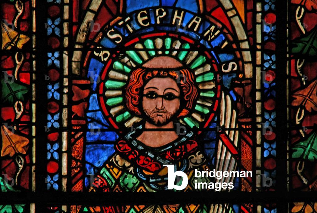 Window w201 depicting St Stephen (stained glass)