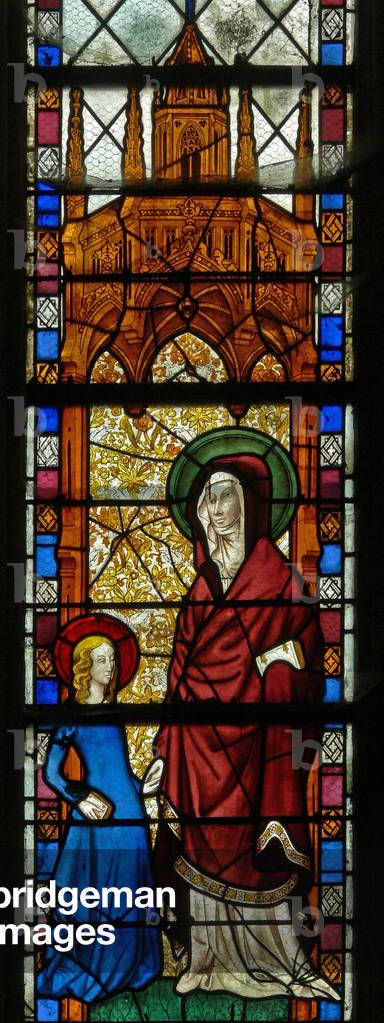 Window w17 depicting St Anne and the Virgin Mary (stained glass)