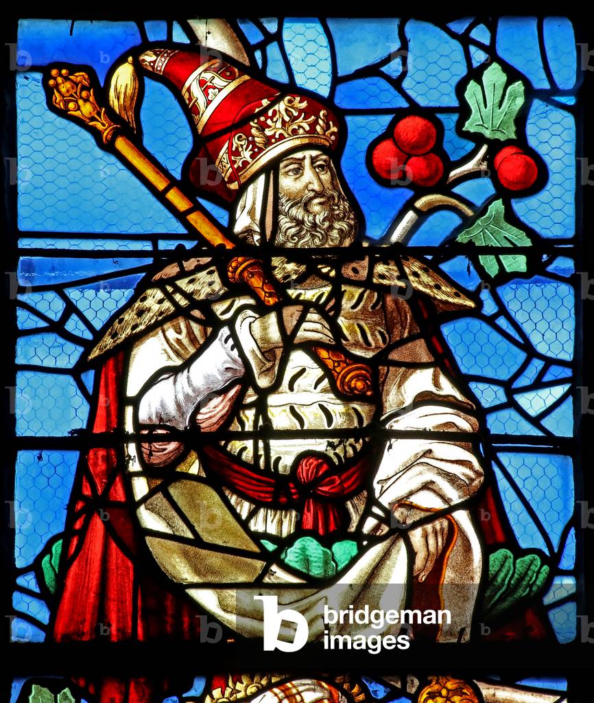 Window depicting the Tree of Jesse  (mostly modern) (stained glass)