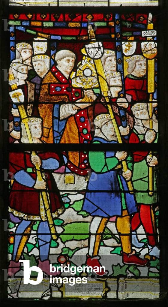 Window depicting the Procession of the Host by the Drapers, 15th-19th century (stained glass)