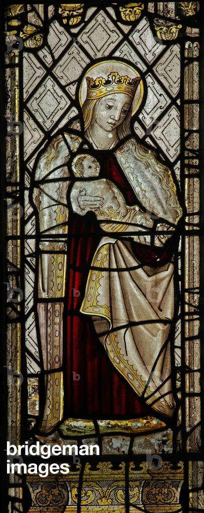 Window s4 depicting the Virgin and Child (stained glass)