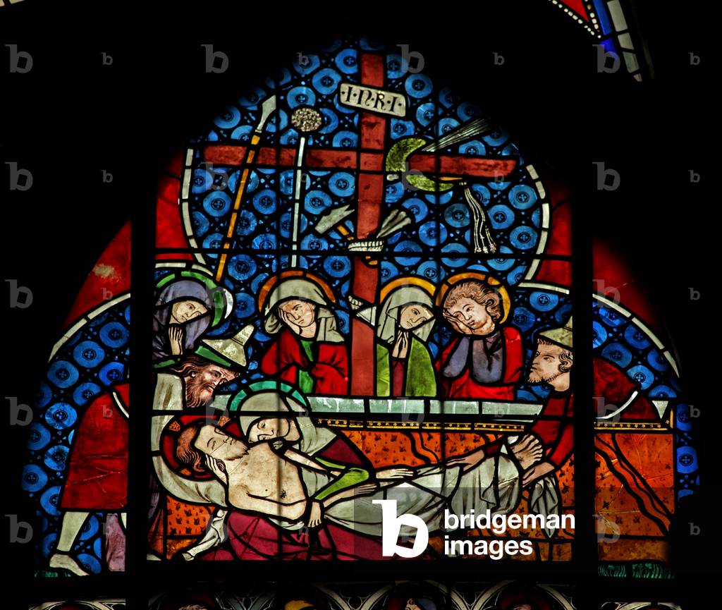Window w12 depicting the Entombment (stained glass)