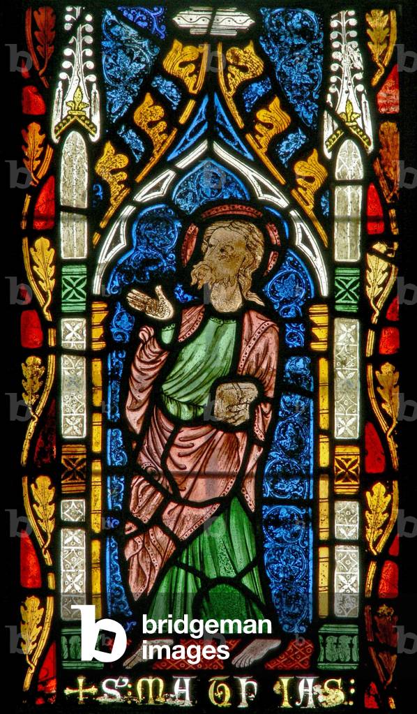Window s3 depicting St Matthew (stained glass)
