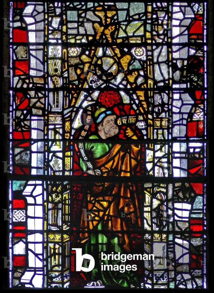 Window w3 depicting the Prophet Zechariah (Zachariah?) (stained glass)