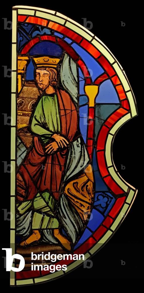 Depicting A seated king, ex Ste Chapelle (stained glass)