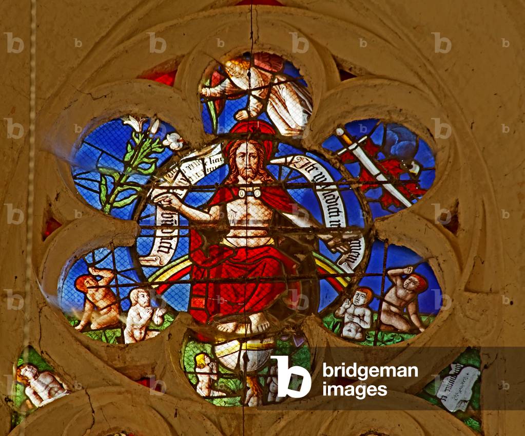 Window depicting Christ of the Last Judgement (stained glass)