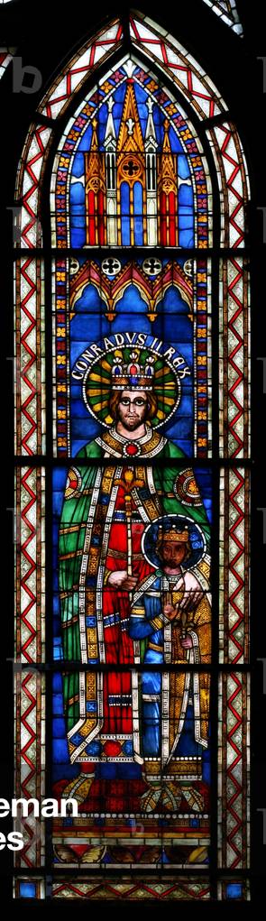 Window w13 depicting Emperor Conrad and son (stained glass)