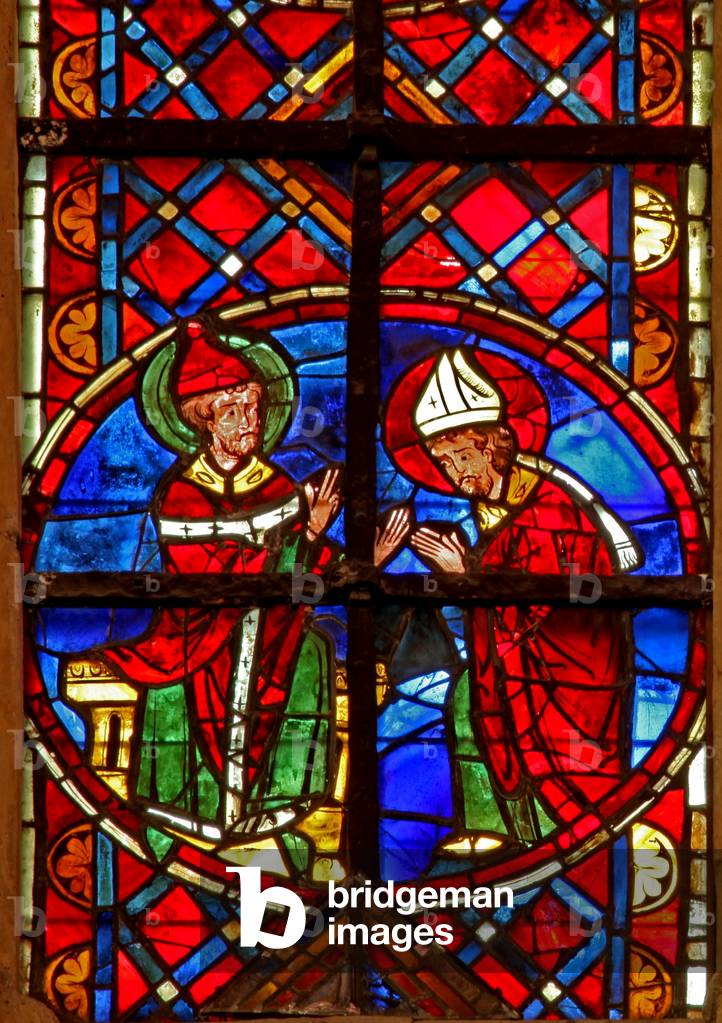 Window w211 depicting St Peter sends St Denis to Gaul (stained glass)