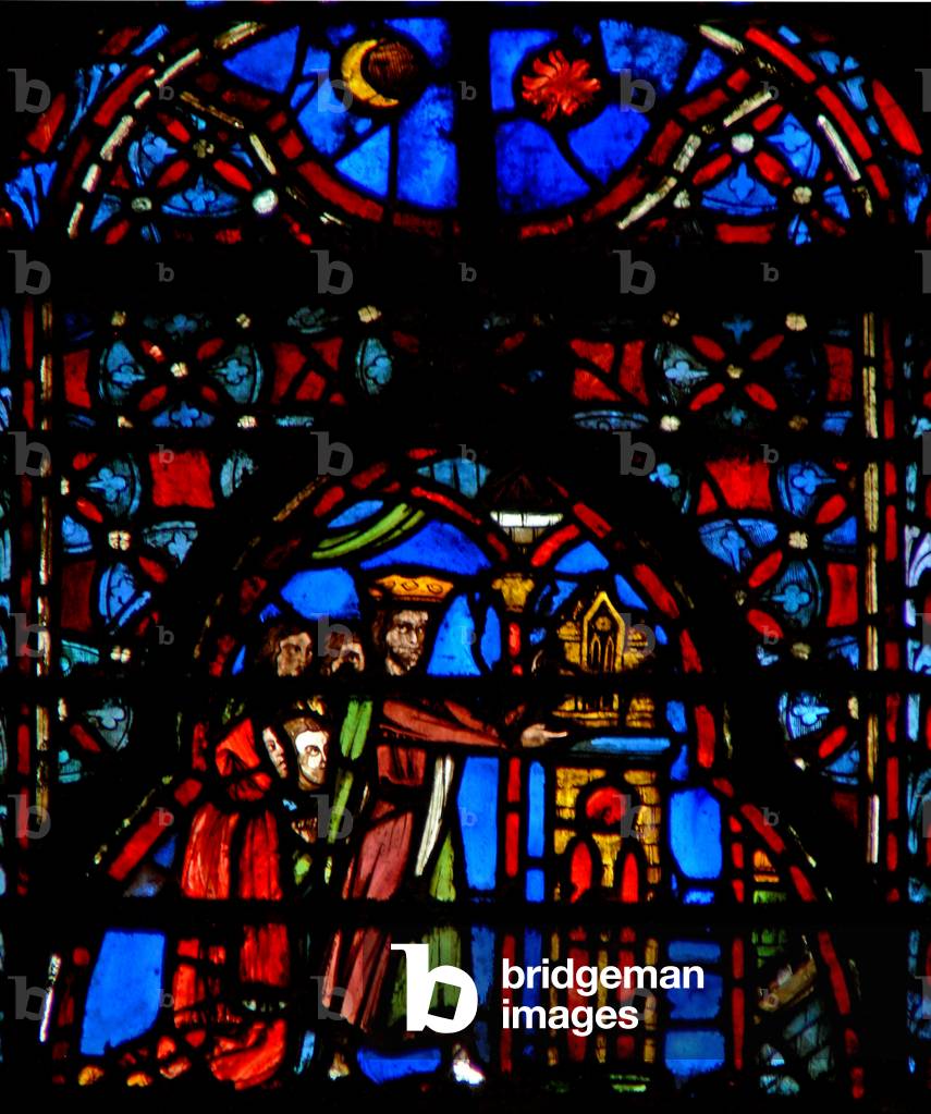 Window w4  the Tabernacle at Shiloh Josh XVIII 1 (stained glass)