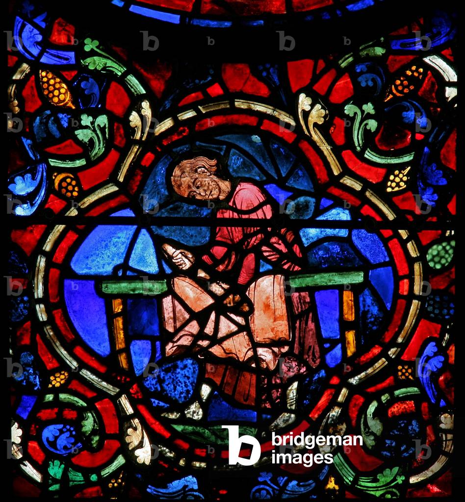Window w20 depicting donors - shoemakers (stained glass)