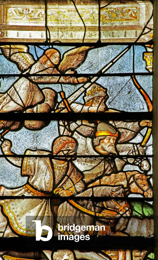 Window depicting the Revelation: the Four Horsemen of the Apocalypse (stained glass)