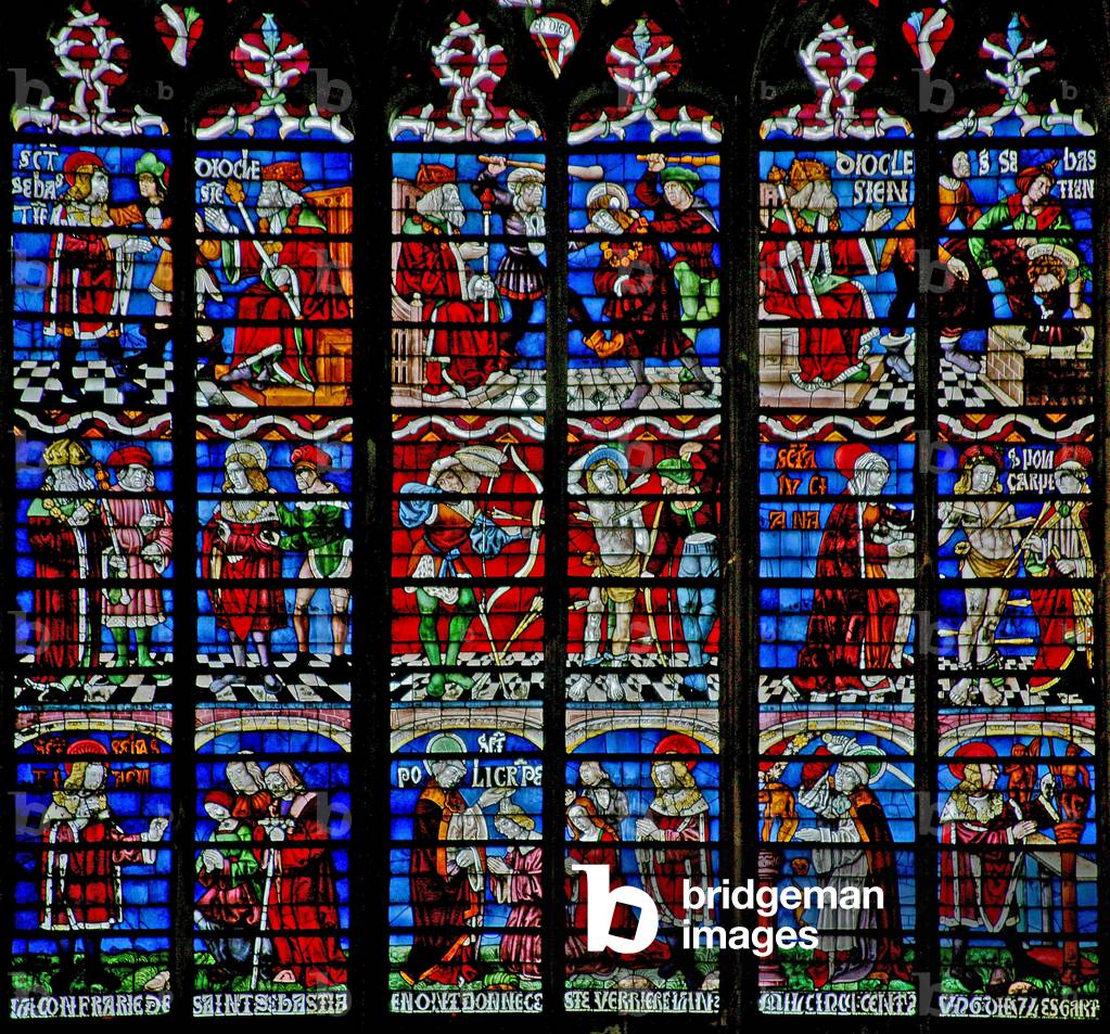 Window w233 depicting the St Sebastian window (stained glass)
