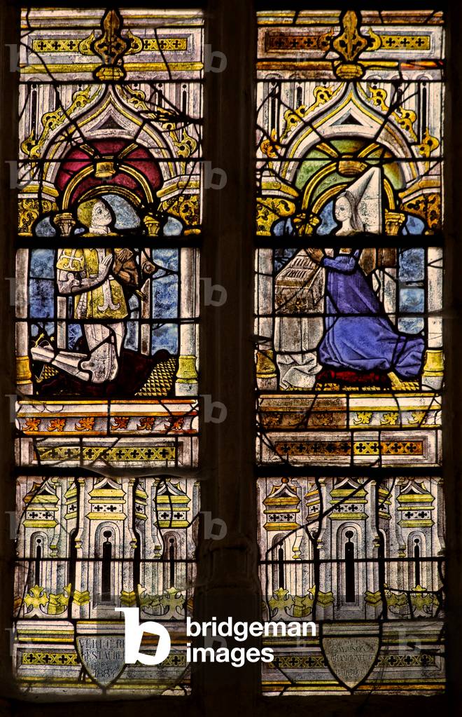 Window w3 depicting donors (stained glass)