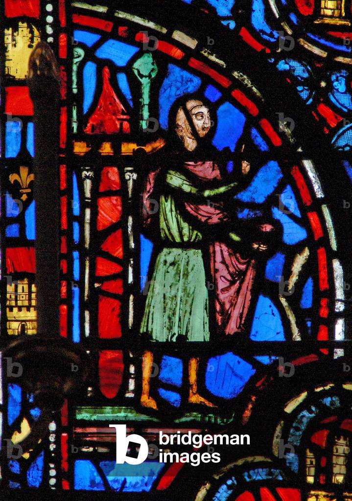 Window w13  Mordecai's messenger Esth II 22 (stained glass)