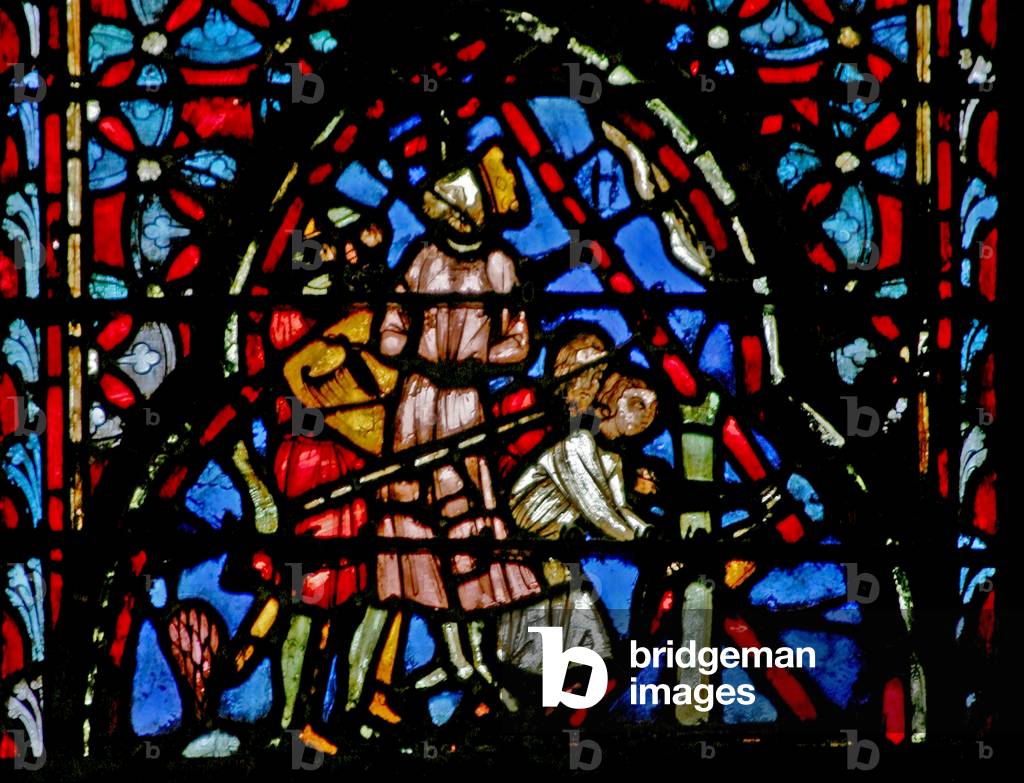 Window w4  Kings are hung Josh X 26 (stained glass)