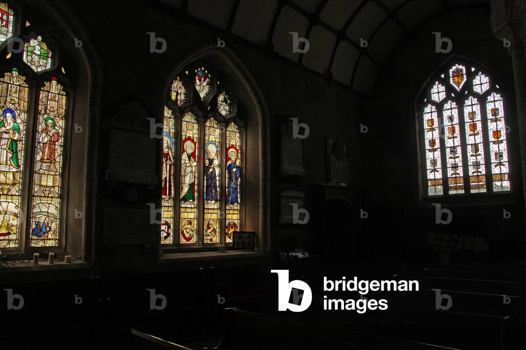 Window depicting a view of the west end of the south aisle (stained glass)