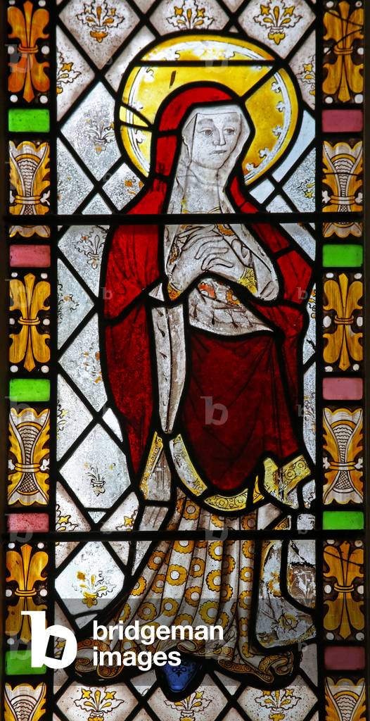 Window n3 depicting the Virgin Mary at the Crucifixion (stained glass)