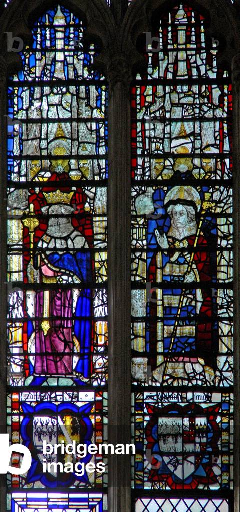 Window c20 depicting a king and an archbishop (stained glass)