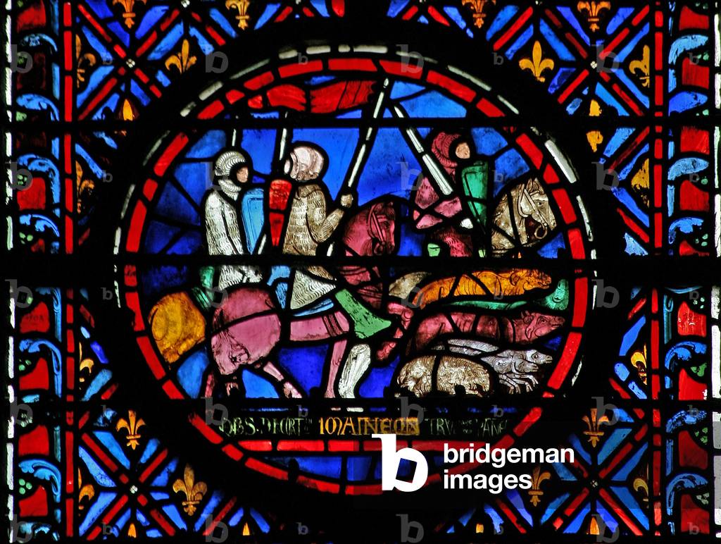 Window w12  the Assyrian booty removed Judith XV 7-8 (stained glass)