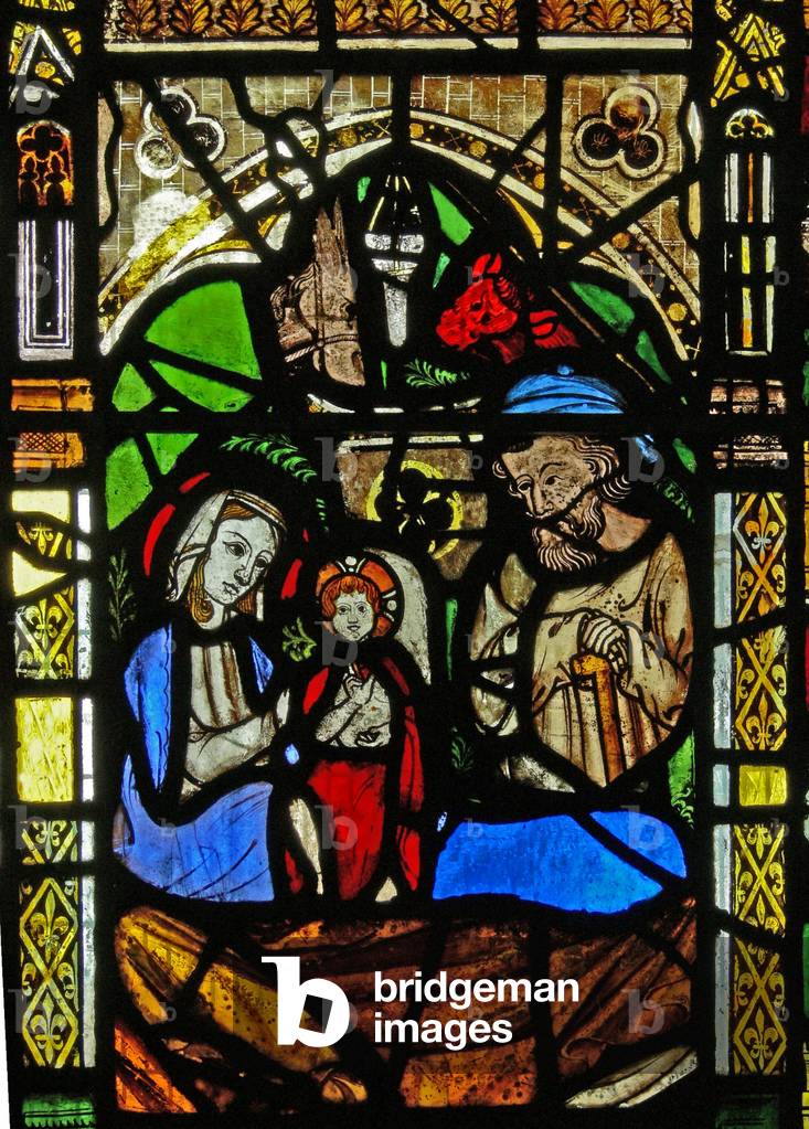 Window N2 depicting the Nativity (stained glass)