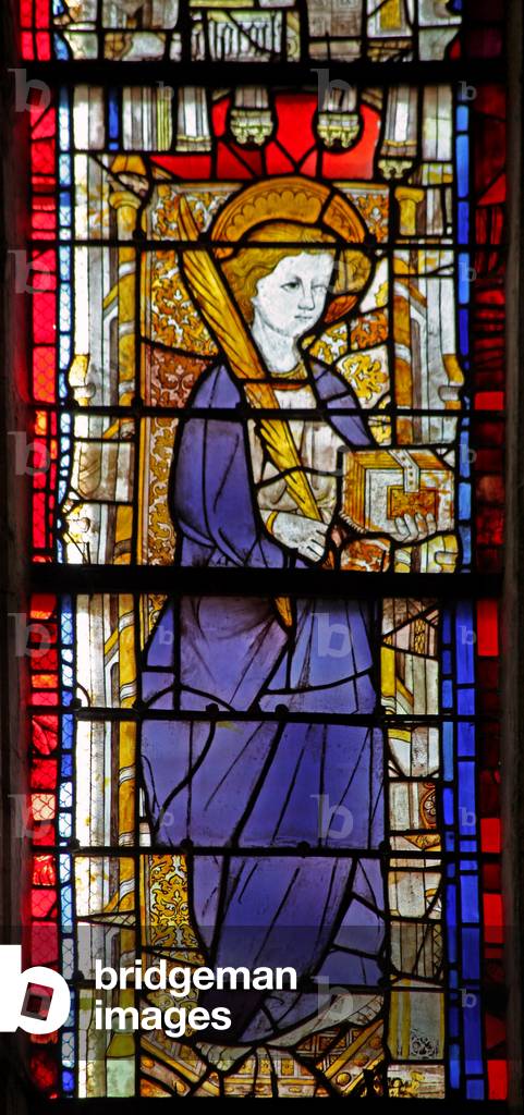 Window w14 depicting a saint with a book (stained glass)