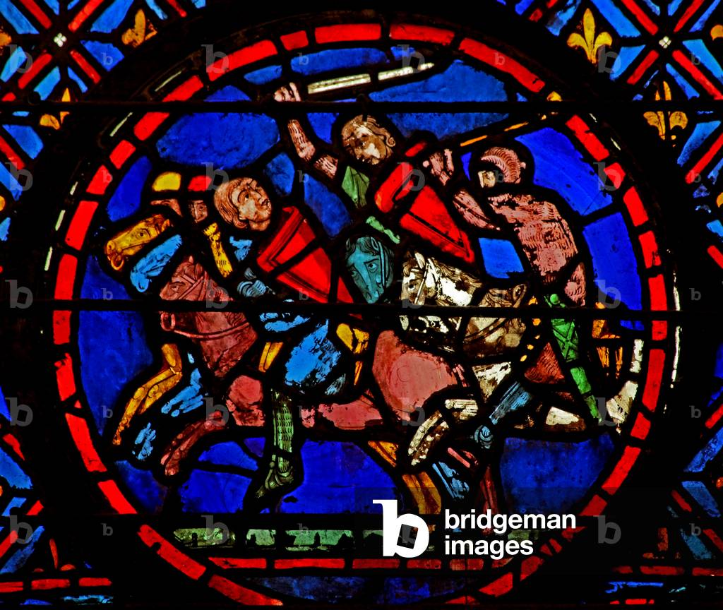 Window w12  Holopherne's soldiers pursue their enemies Judith II 12-18 (stained glass)