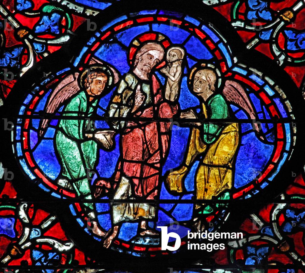 Christ receives the Virgin's soul (w42) (stained glass)