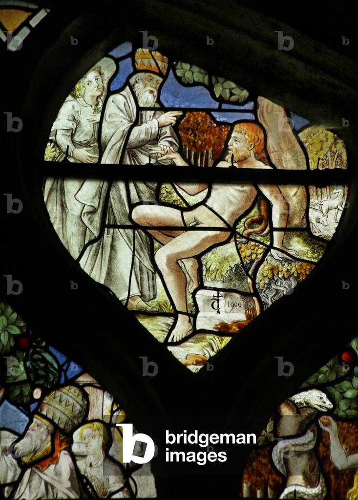 Window depicting the Creation of Man (stained glass)