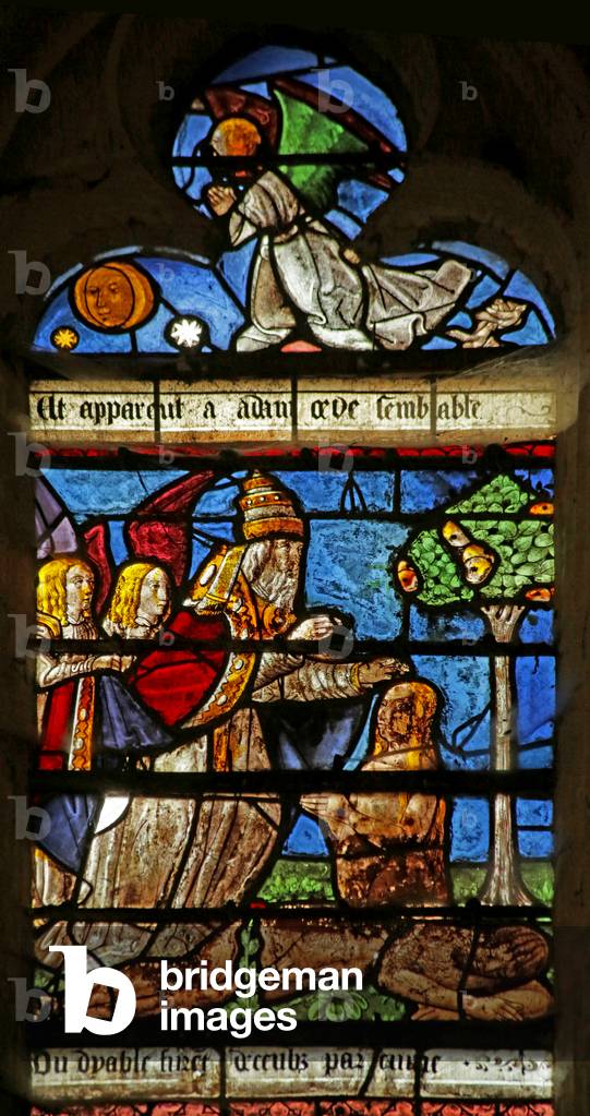 Window depicting the Creation of Eve (stained glass)