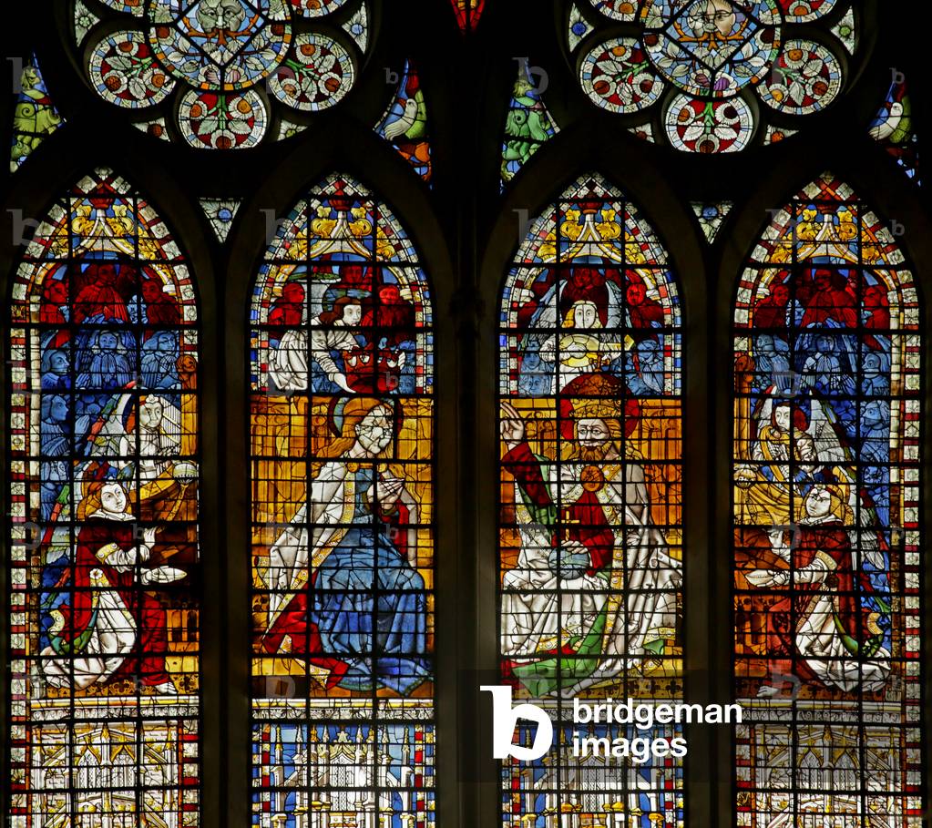 Window depicting Coronation of the Virgin (stained glass)